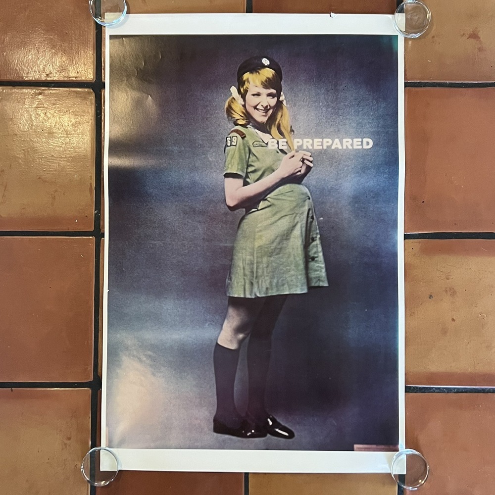 Vintage 70s George Adams "Be Prepared - Girl Scout Poster" Protest - 23"x35"